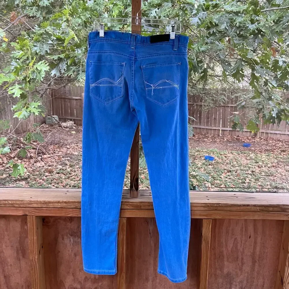 Guess Jeans Men's Vintage Bright Blue Straight Leg Jeans Size 33